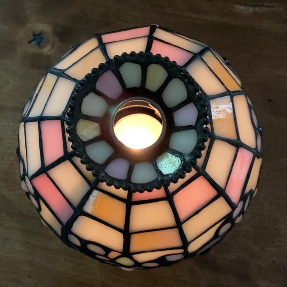 PartyLite Stained Glass 2 Pc Tea Light Holder - Picture 9 of 10
